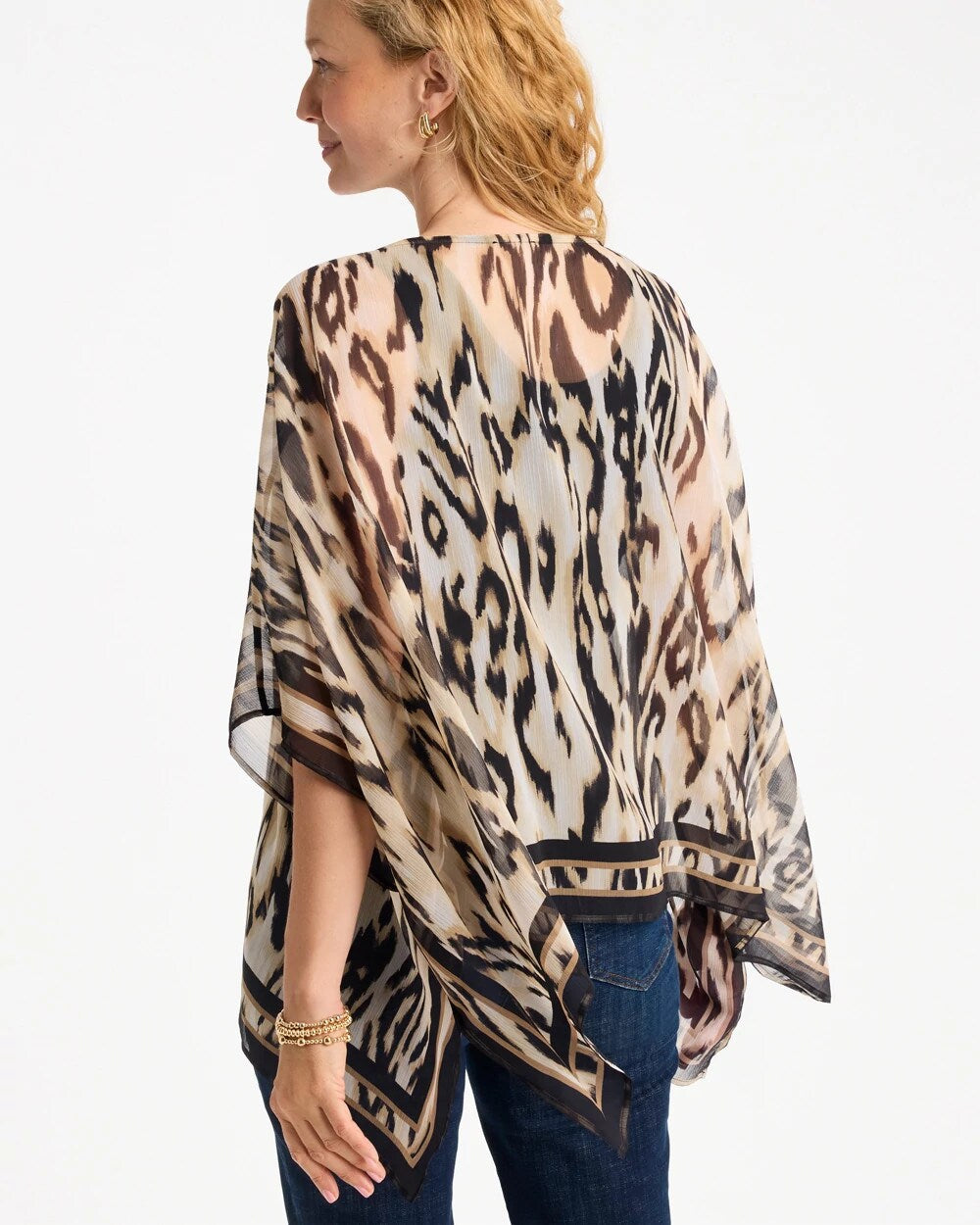 Ikat Print Poncho