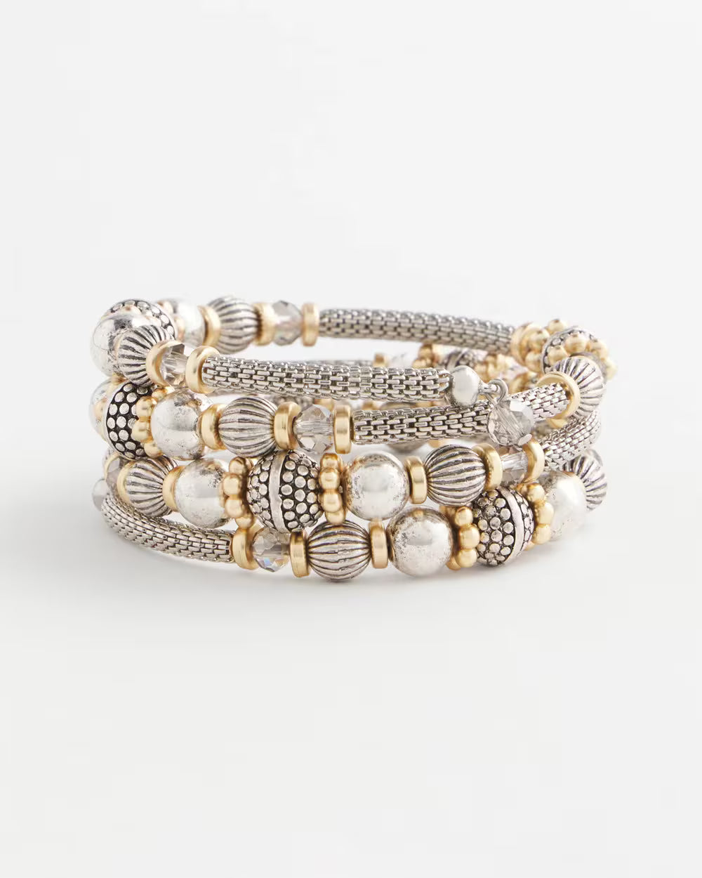 Mixed Metal Coil Bracelet