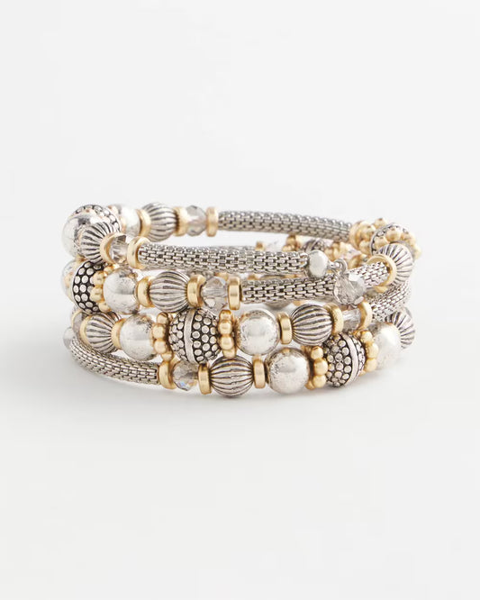 Mixed Metal Coil Bracelet