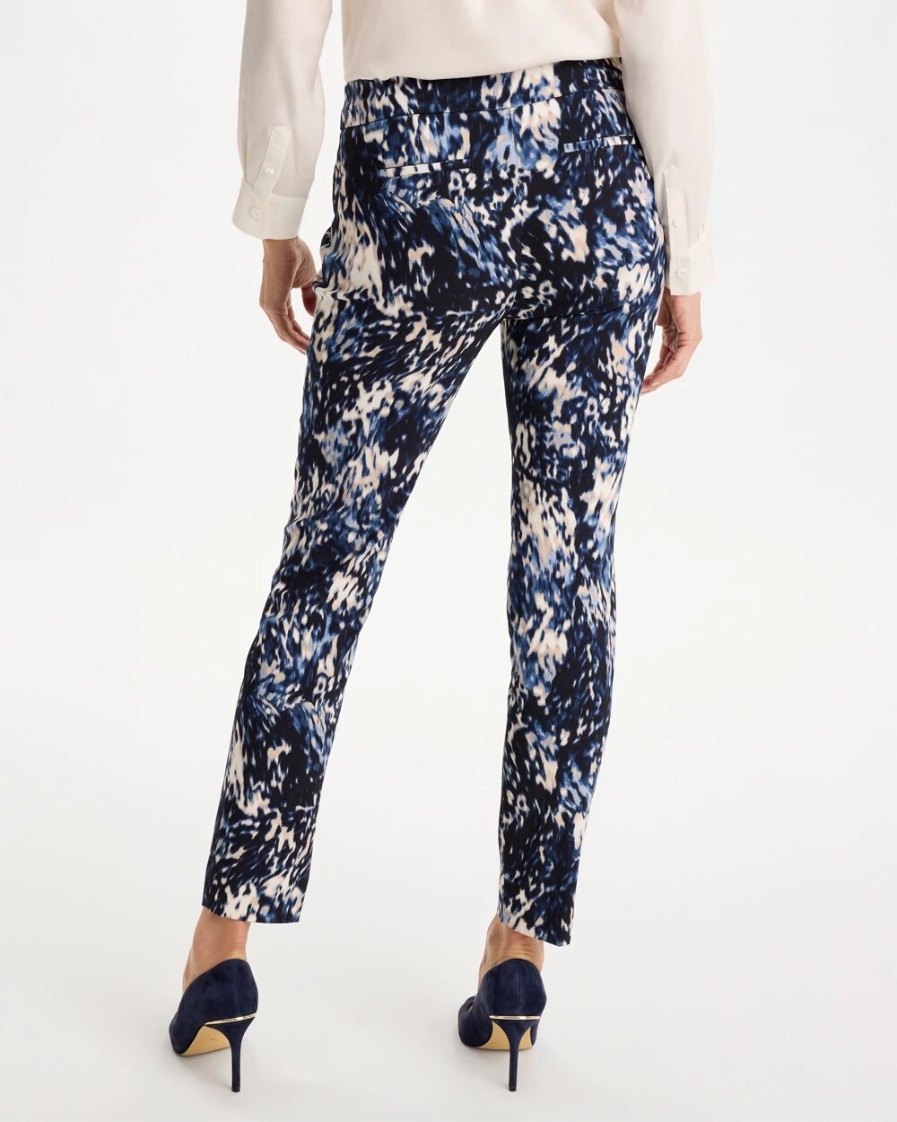 Brigitte Slim Swirled Pull-On Ankle Pants
