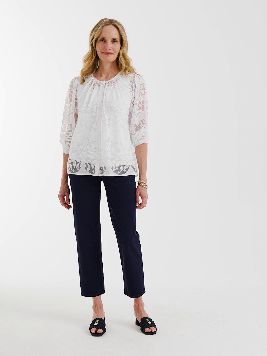 Lace Burnout Blouse