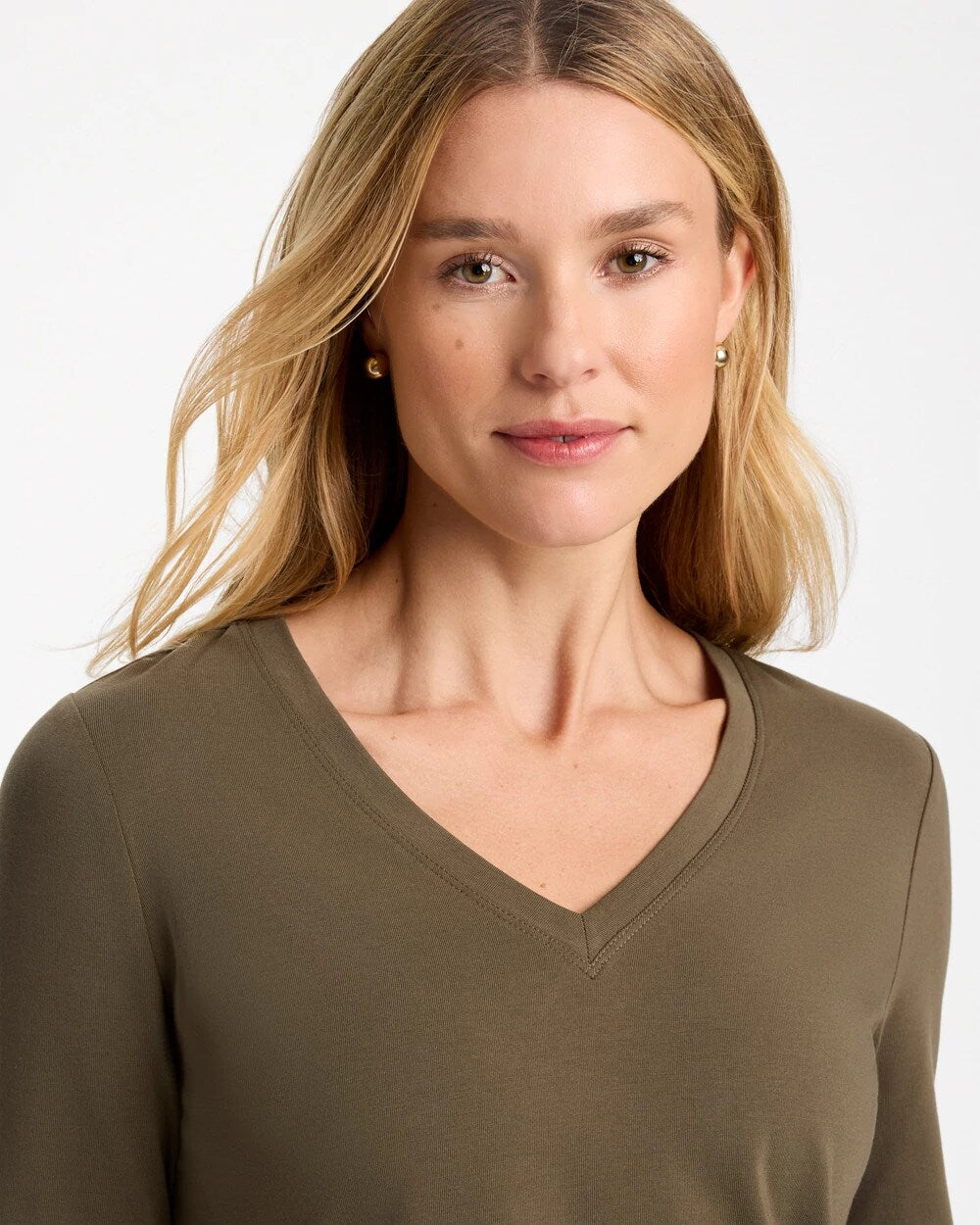Cotton Stretch 3/4 Sleeve Tee