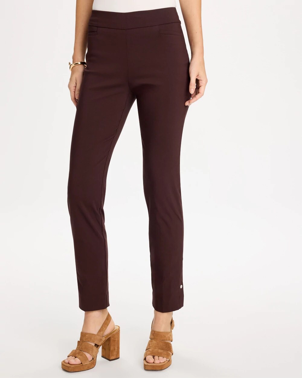 Brigitte Slim Button Hem Pants