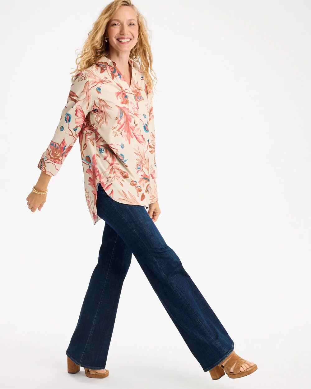 No Iron Stretch Desert Beauty Printed Tunic