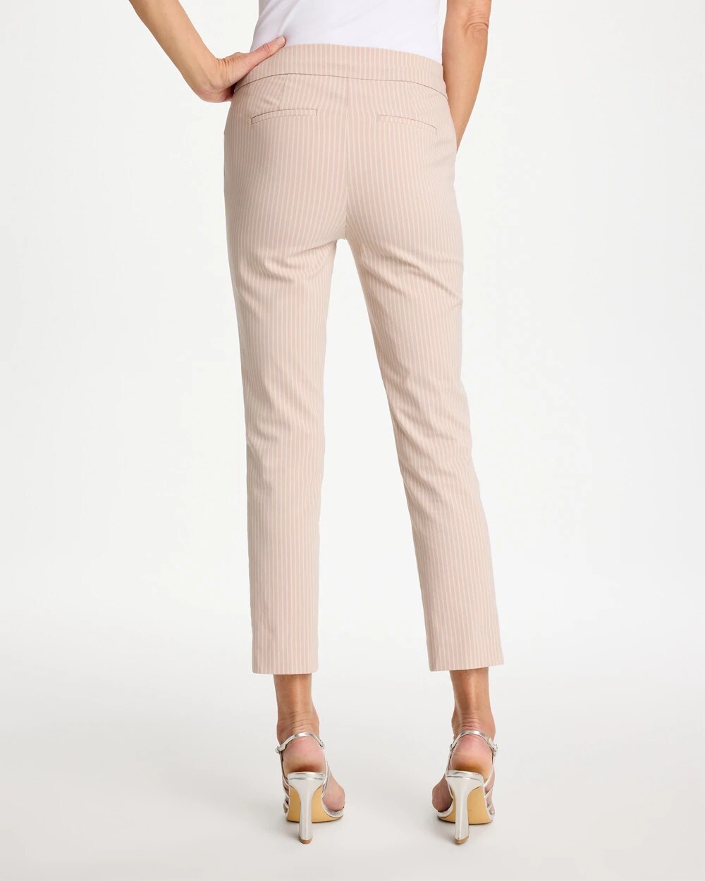 Brigitte Slim Twill Stripe Neutral Crop