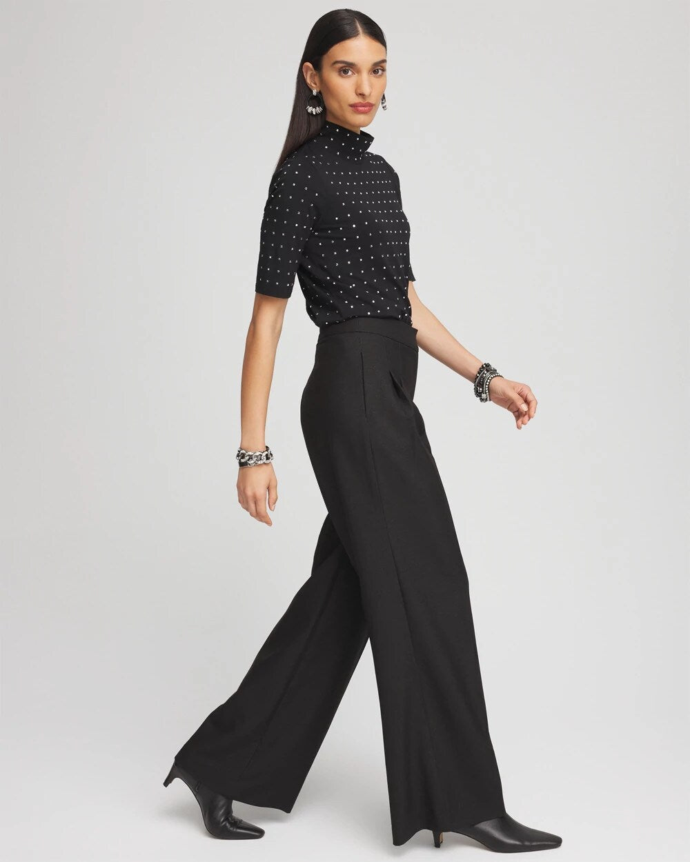 Pleated Wide Leg Pants
