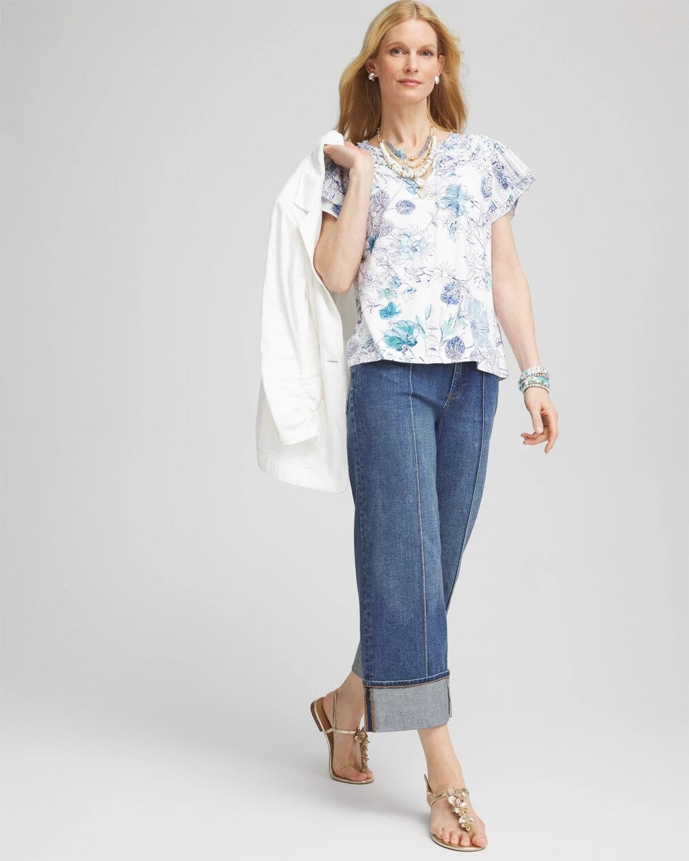 Touch of Cool Floral Flutter Sleeve Tee
