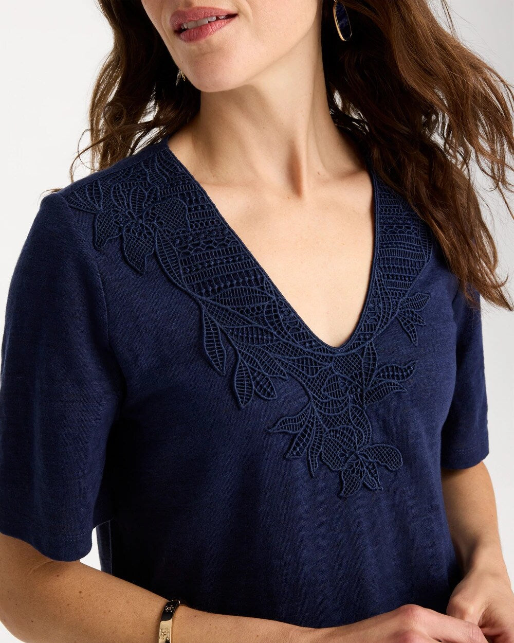 Flora Lace V-Neck Tee