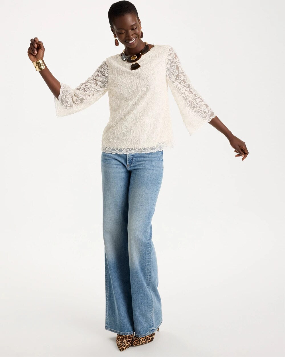 Lace Applique Popover Top