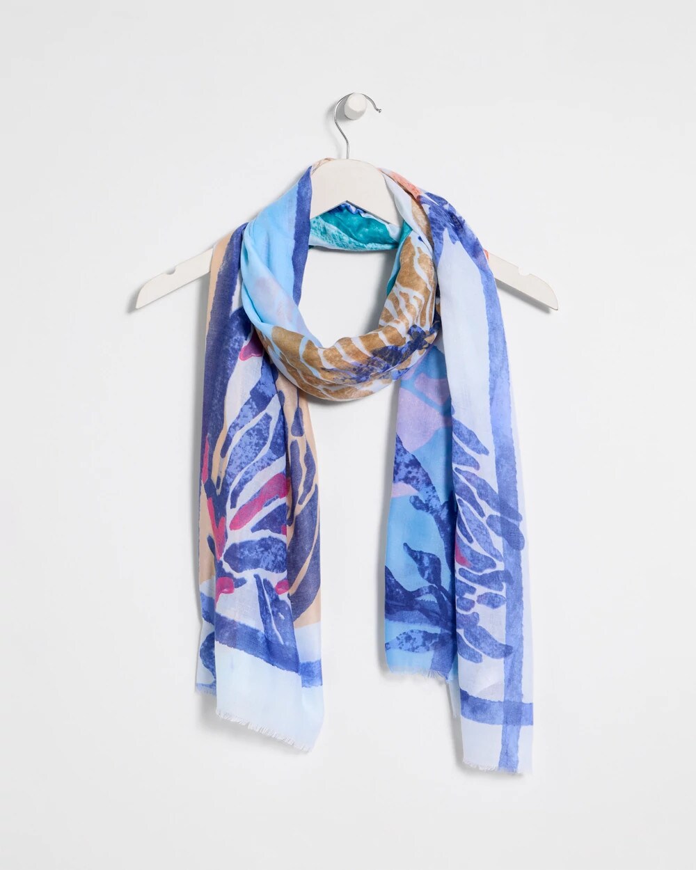 Coral Motif Oblong Scarf