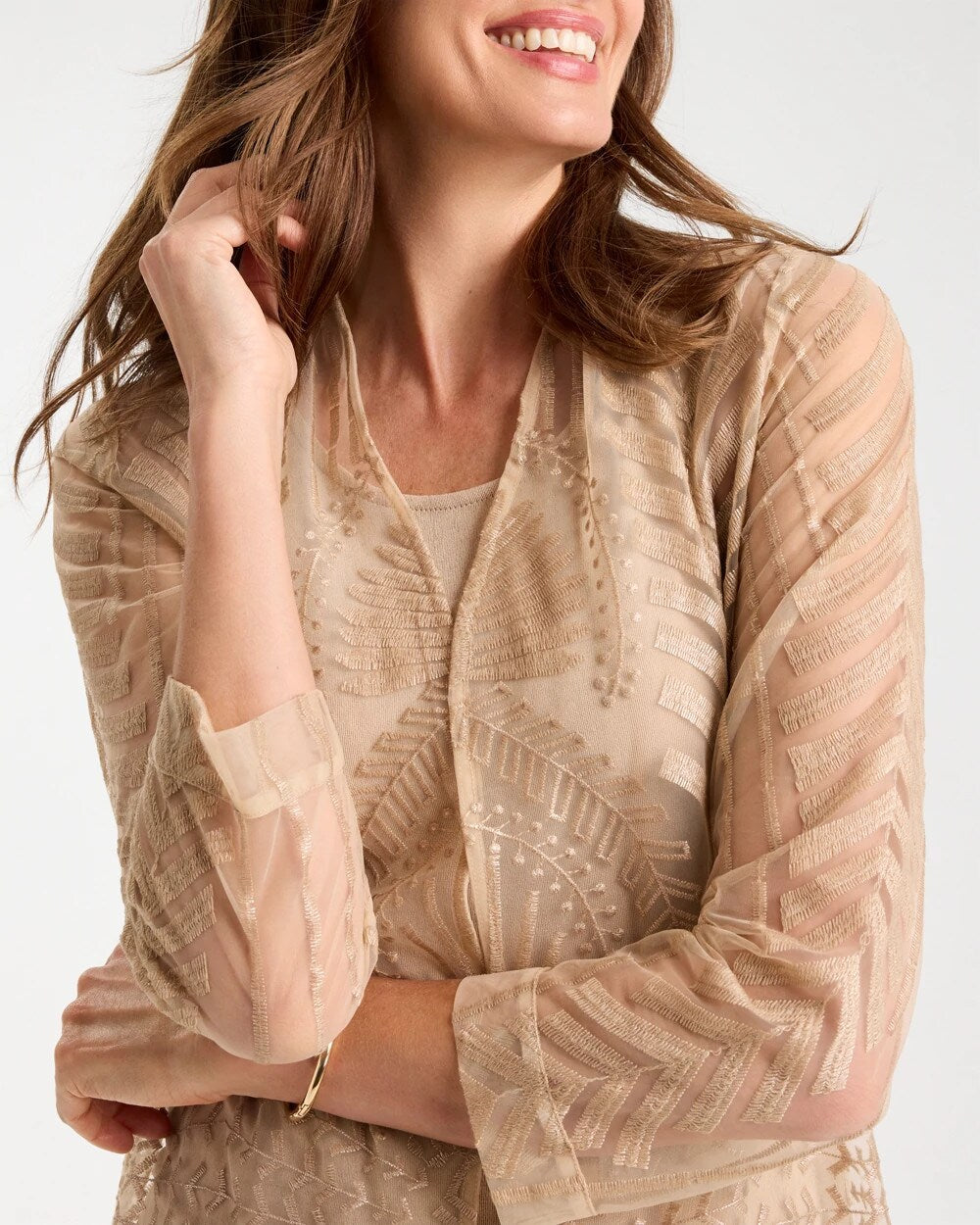 Travelers Sheer Embroidered Cardigan