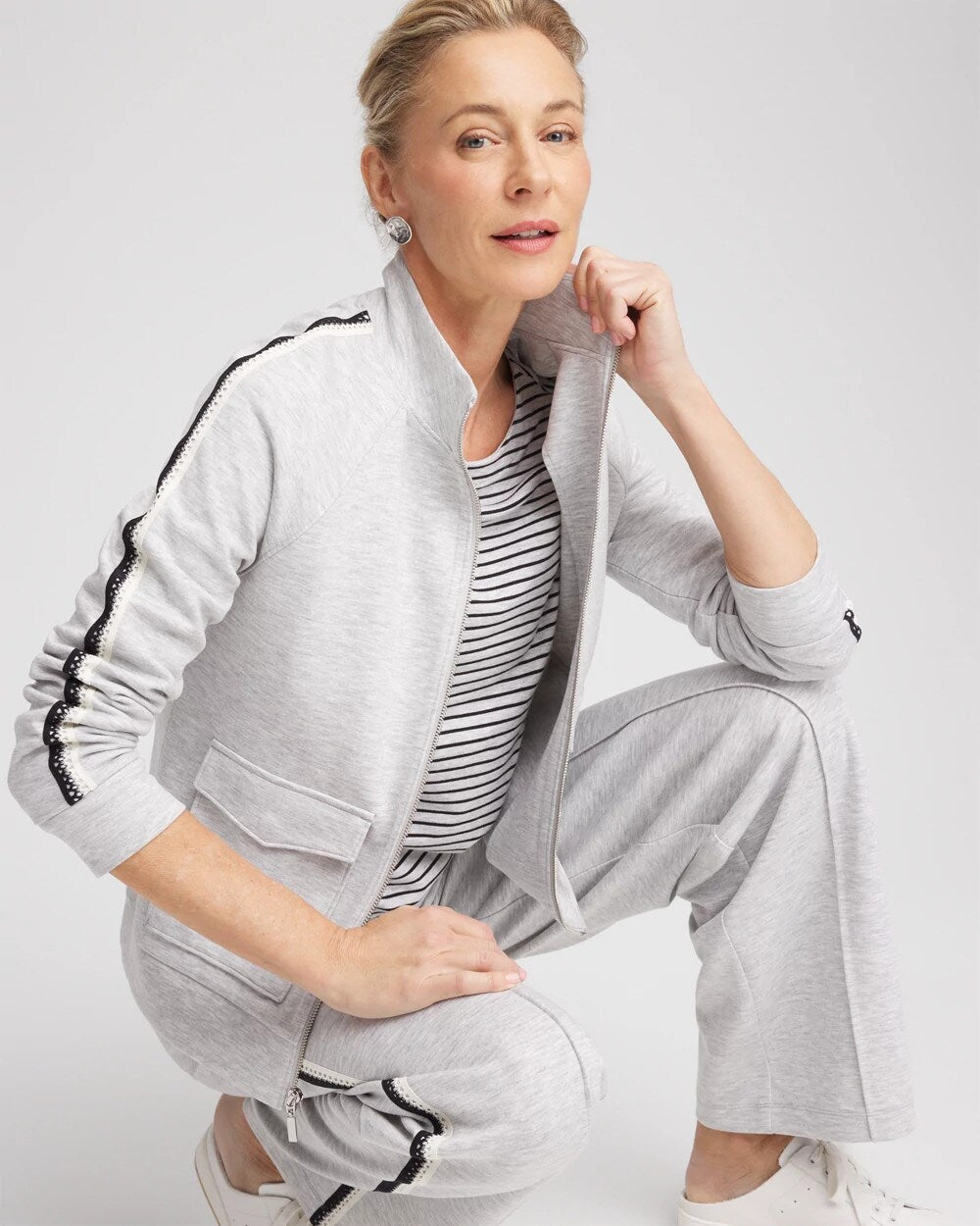 Zenergy Double-Knit Lattice Trim Jacket