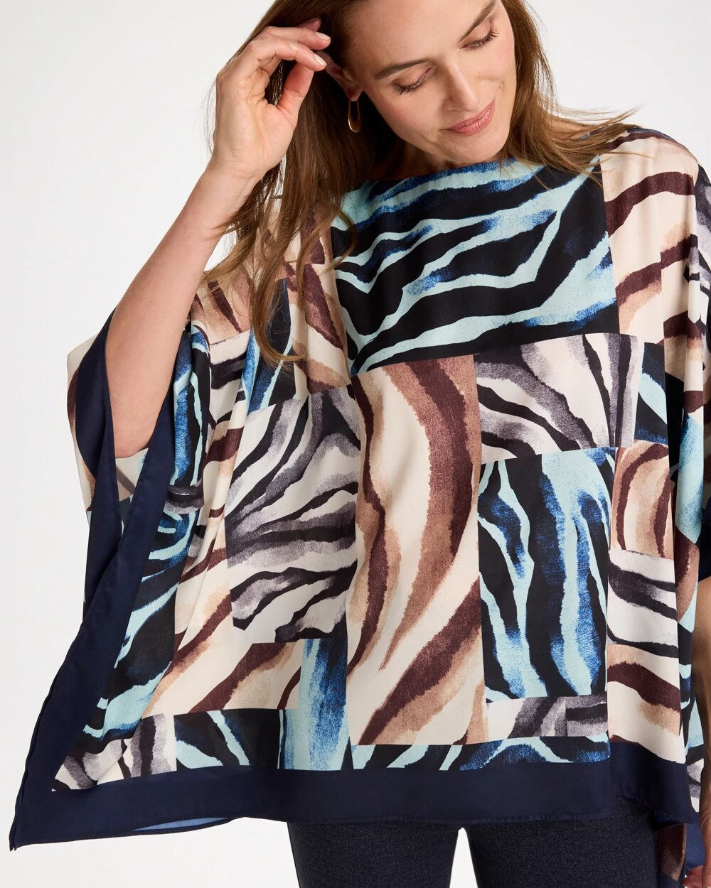 Zebra Zing Printed Poncho