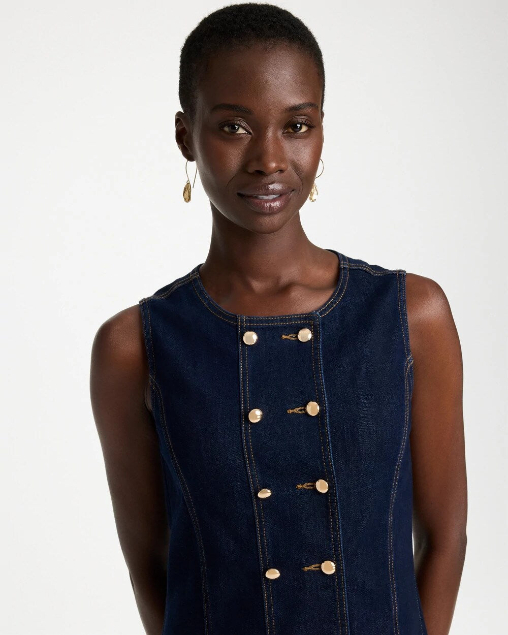 Denim Knee Length Dress