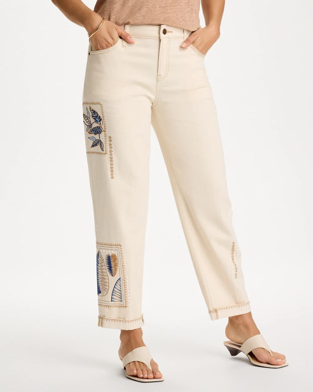 Patchwork Relaxed Boyfriend Jean