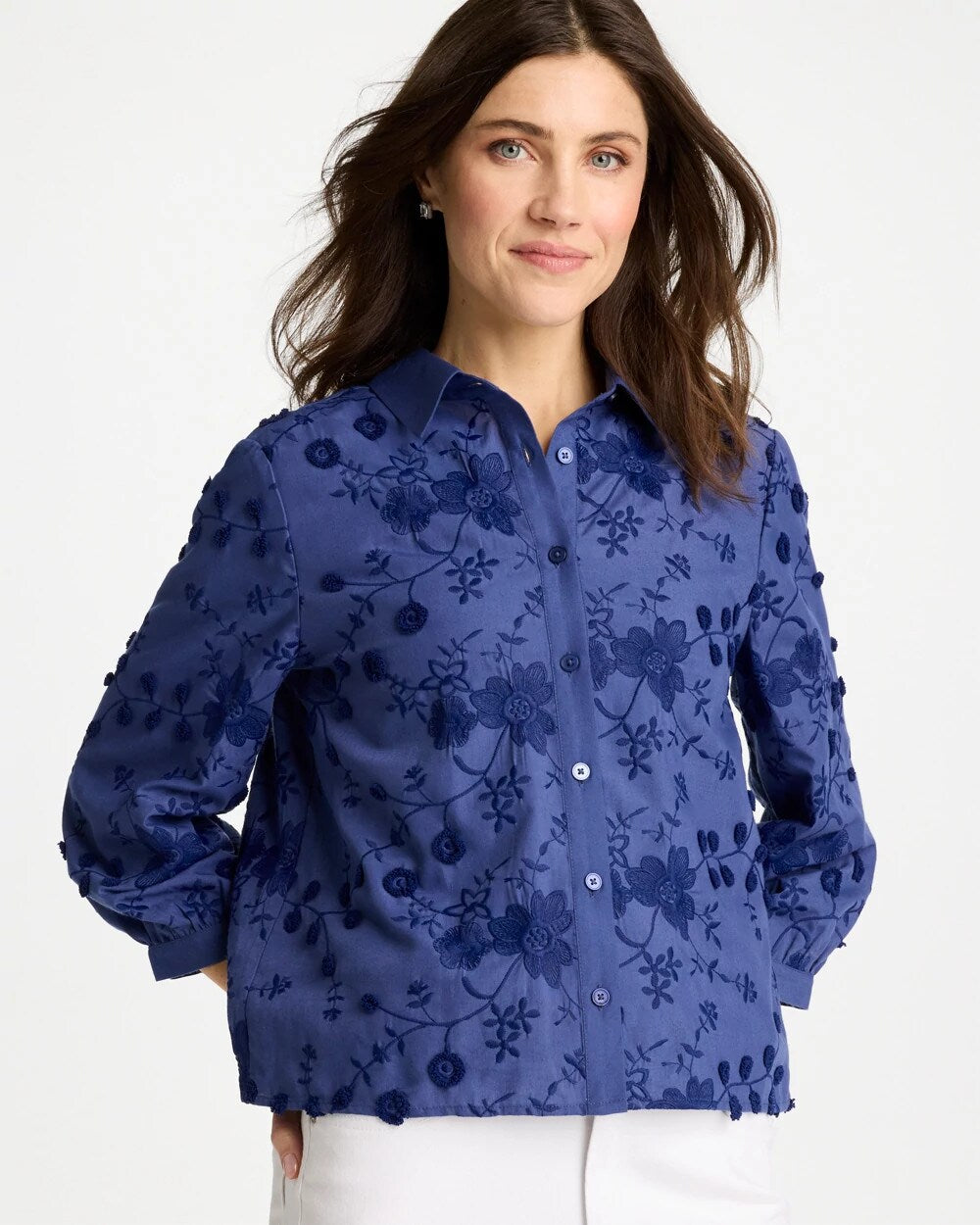 3D Floral Embroidered Top