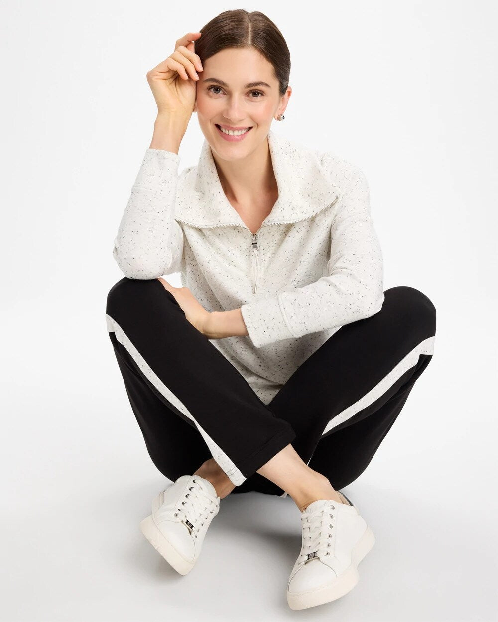 Zenergy Soft Flecked Half-Zip Top