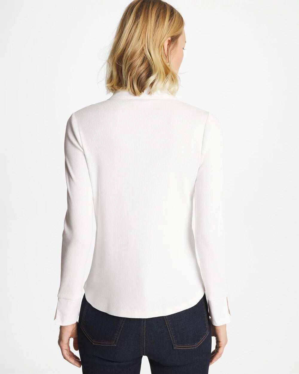 Knit Woven Mix Rib Henley