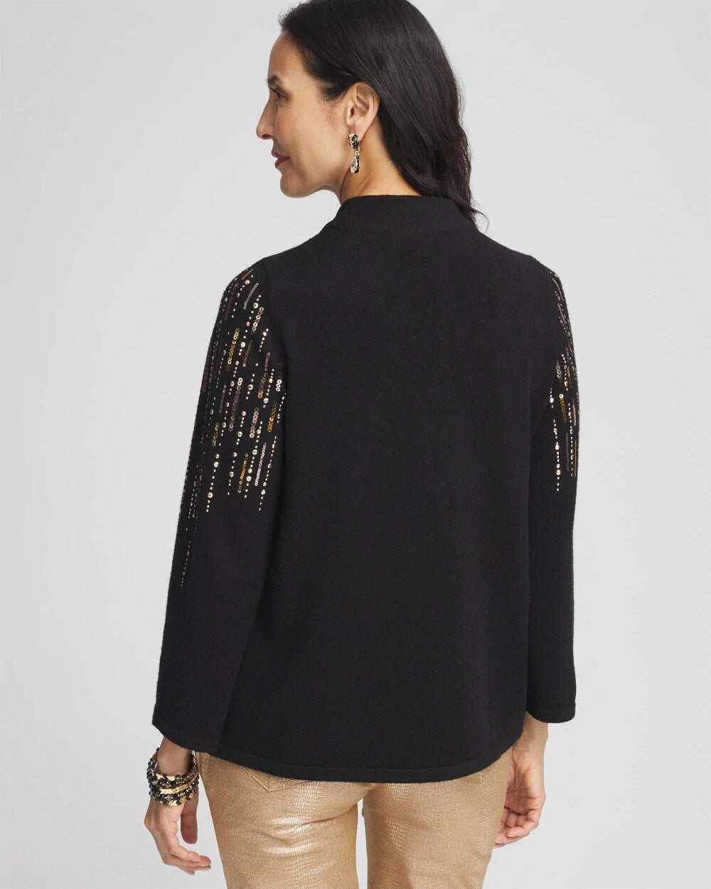Ombr¨¦ Sequin Pullover Sweater