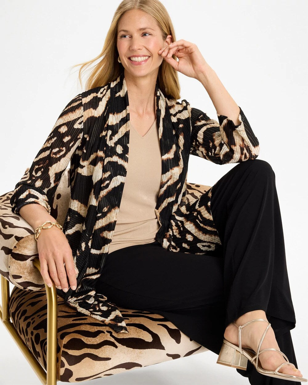 Travelers Safari Wheat Mesh Cardigan