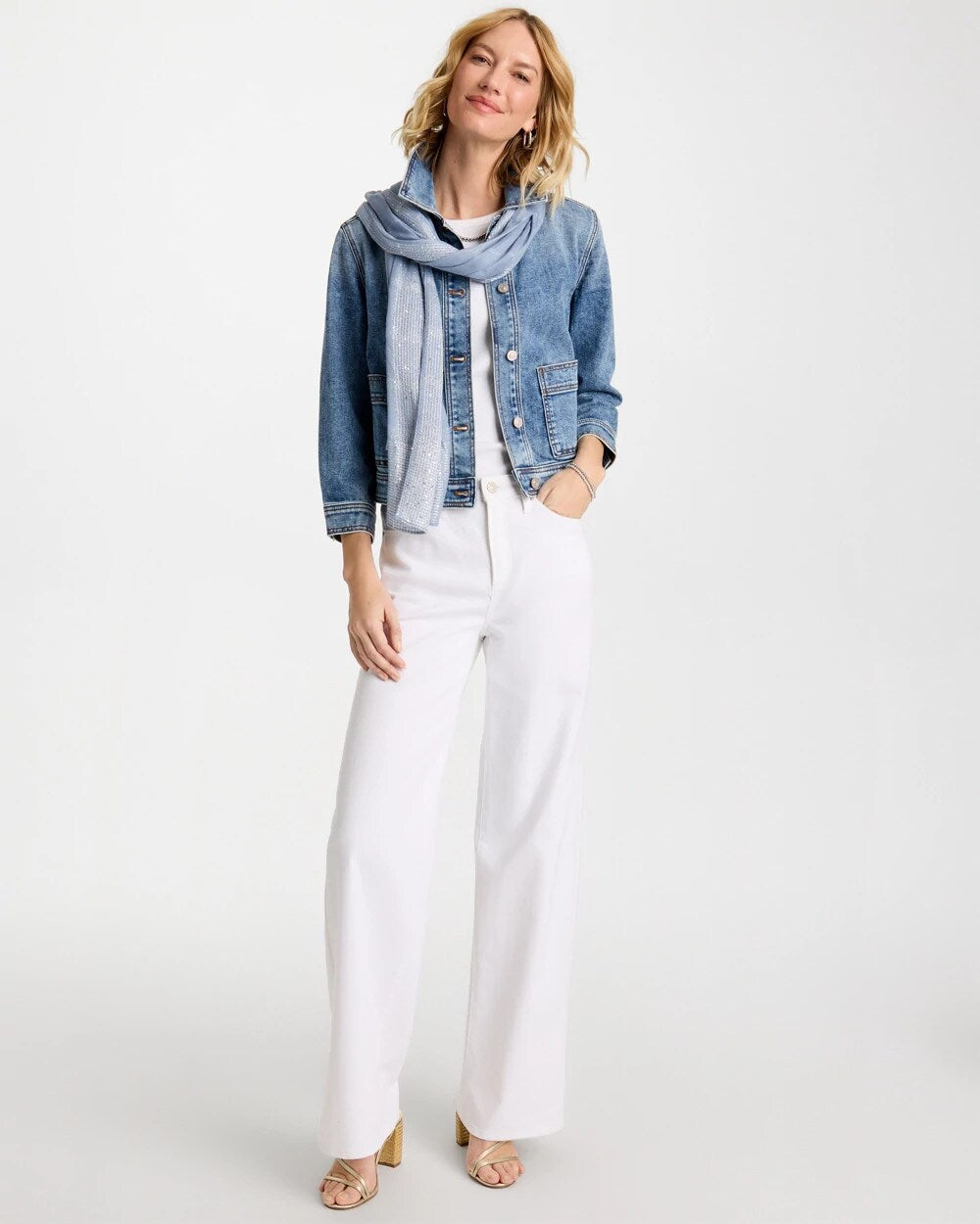 Denim Cropped Trucker Jacket