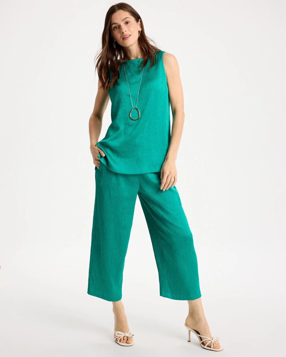 Travelers Crinkle Textured Crop Pants