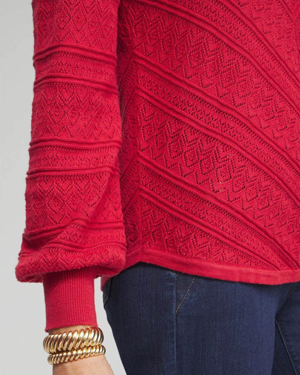 Pointelle Cashmere Blend Pullover