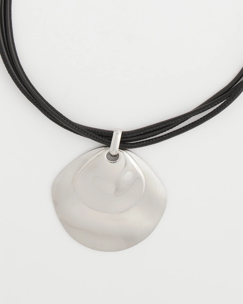Silver Pendant On Cord