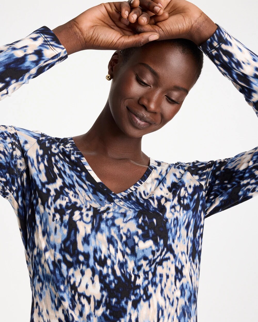 Swirled Touch of Cool V-Neck Layering Tee