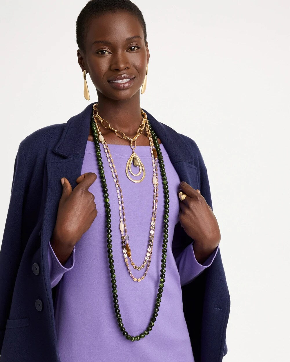 Neutral Teardrop Pendant Necklace