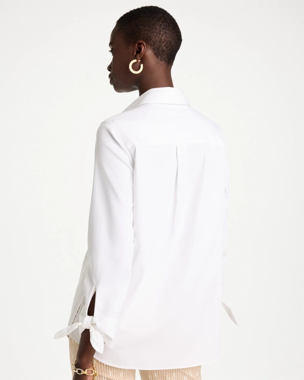 No Iron Stretch Tie-Cuff Shirt