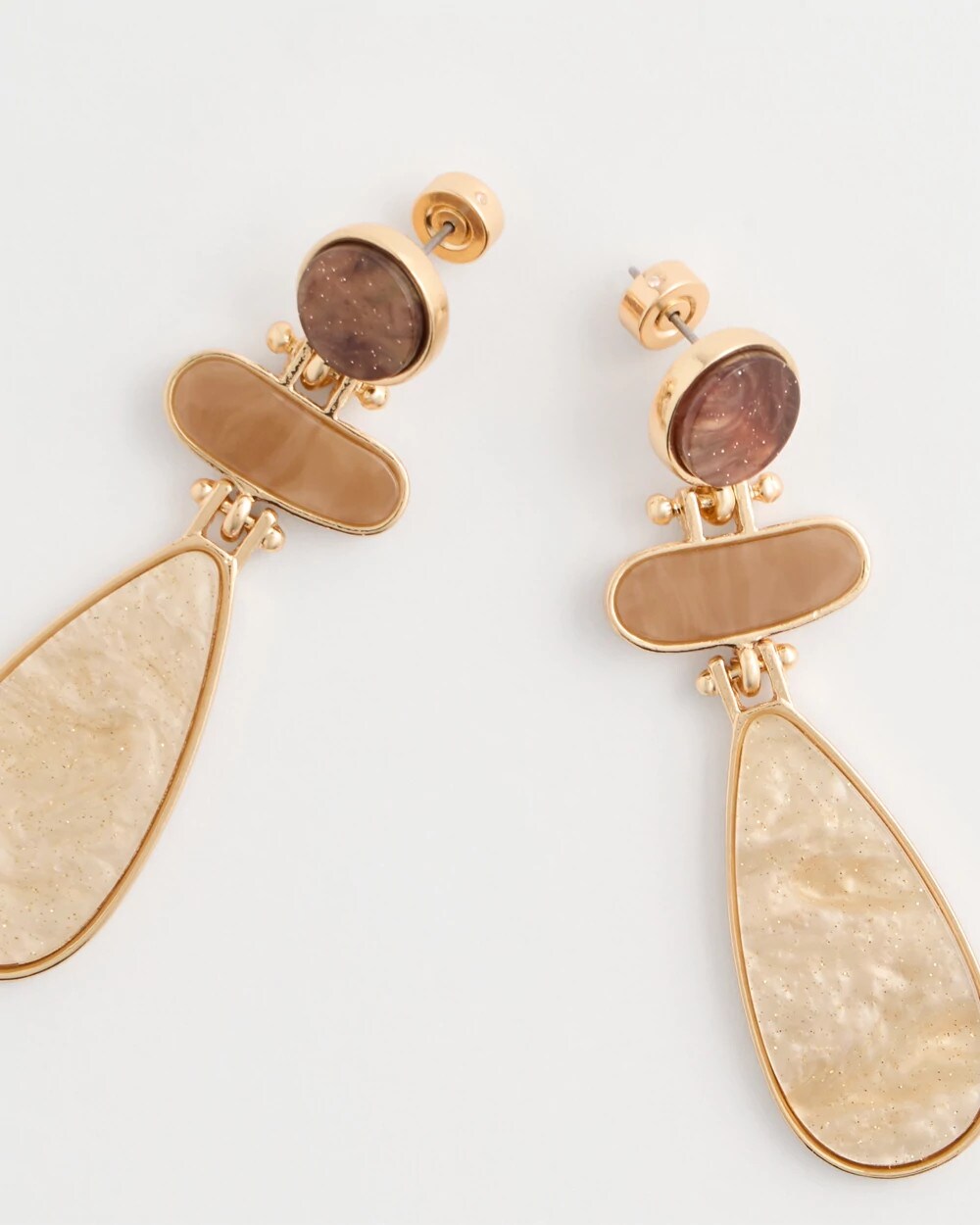 Two-Tone Pearlescent Drop Earrings