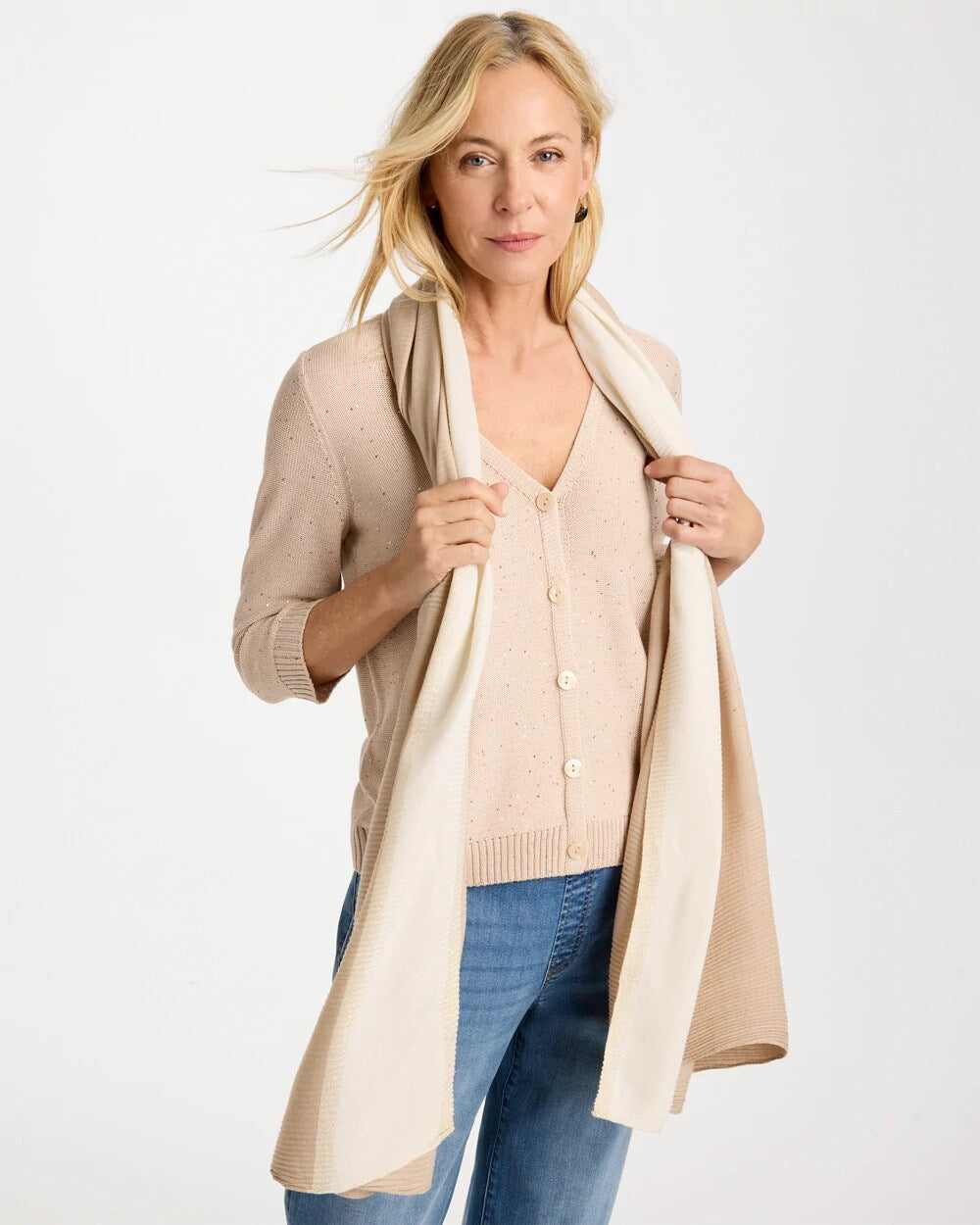 Ombre Pleated Oblong Scarf
