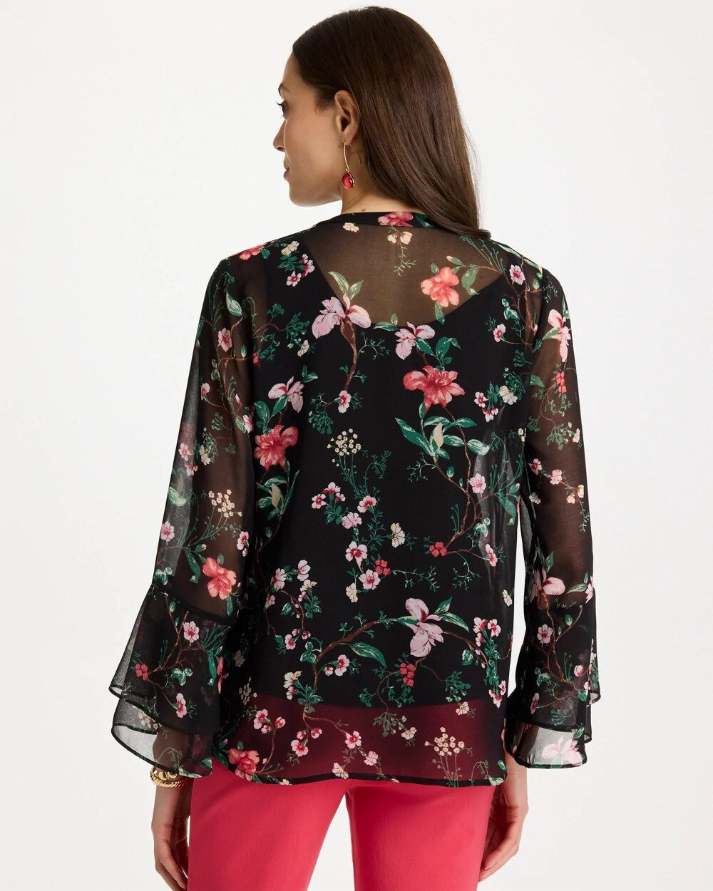 Georgette Ruffled Cuff Blouse