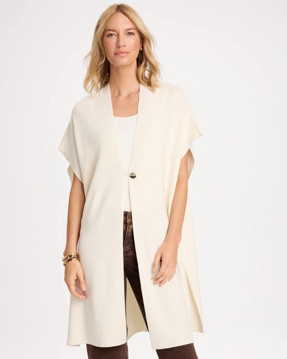 Long Button-Front Ruana