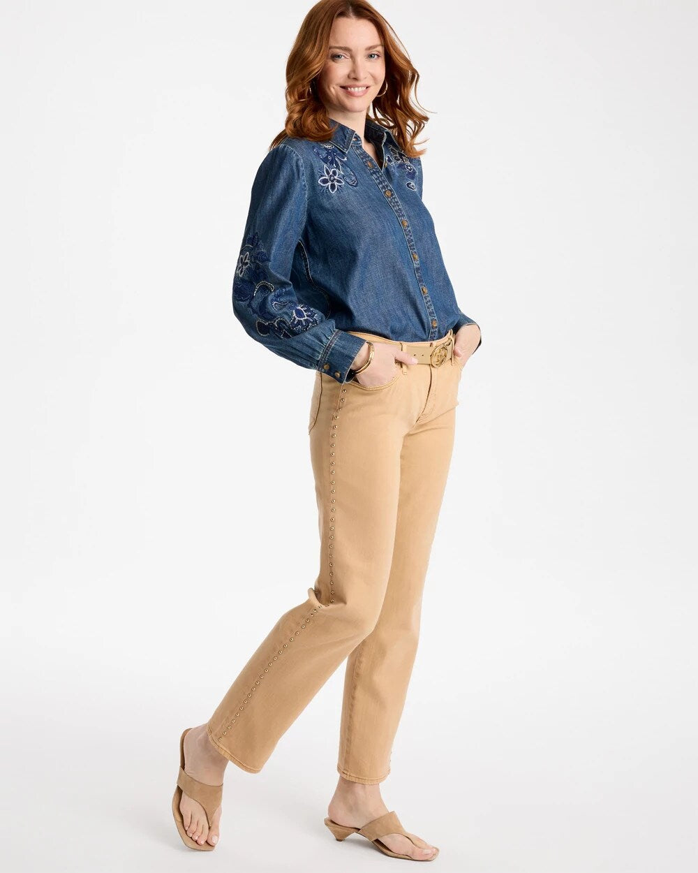 Embroidered Denim Shirt