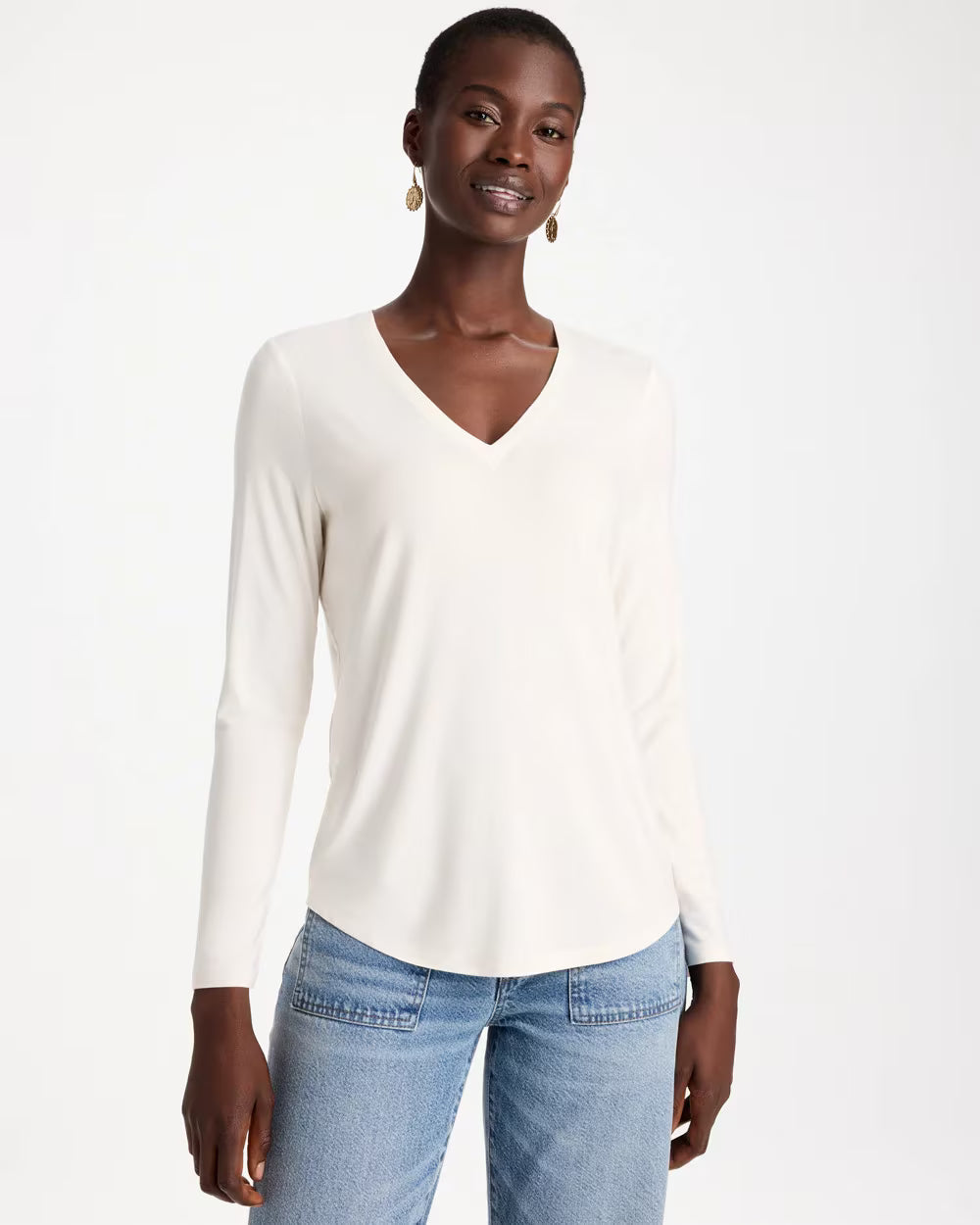 Touch of Cool V-Neck Layering Tee