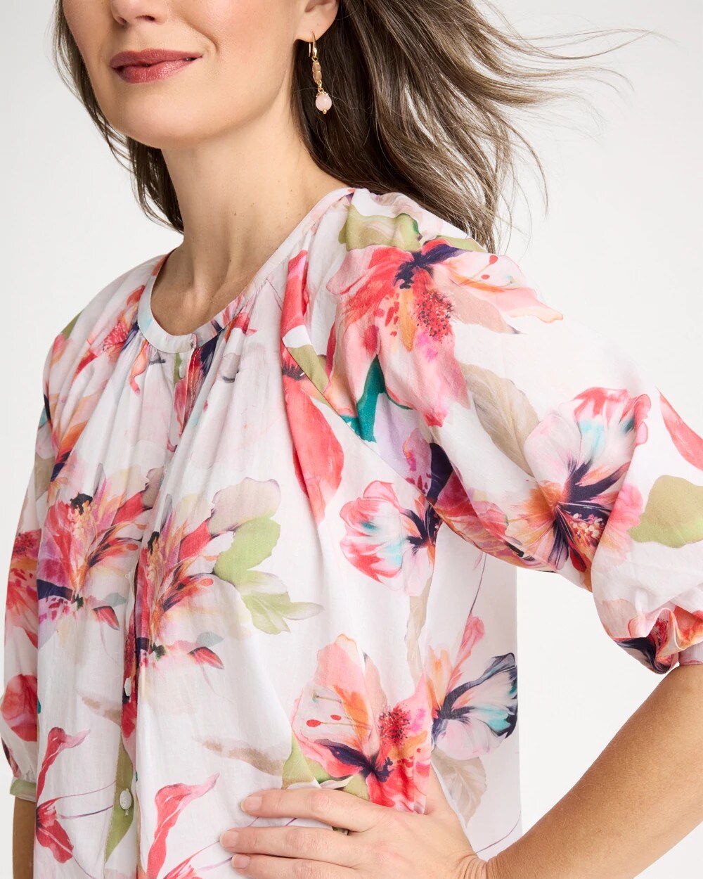 Cotton Voile Croix Collage Blouse