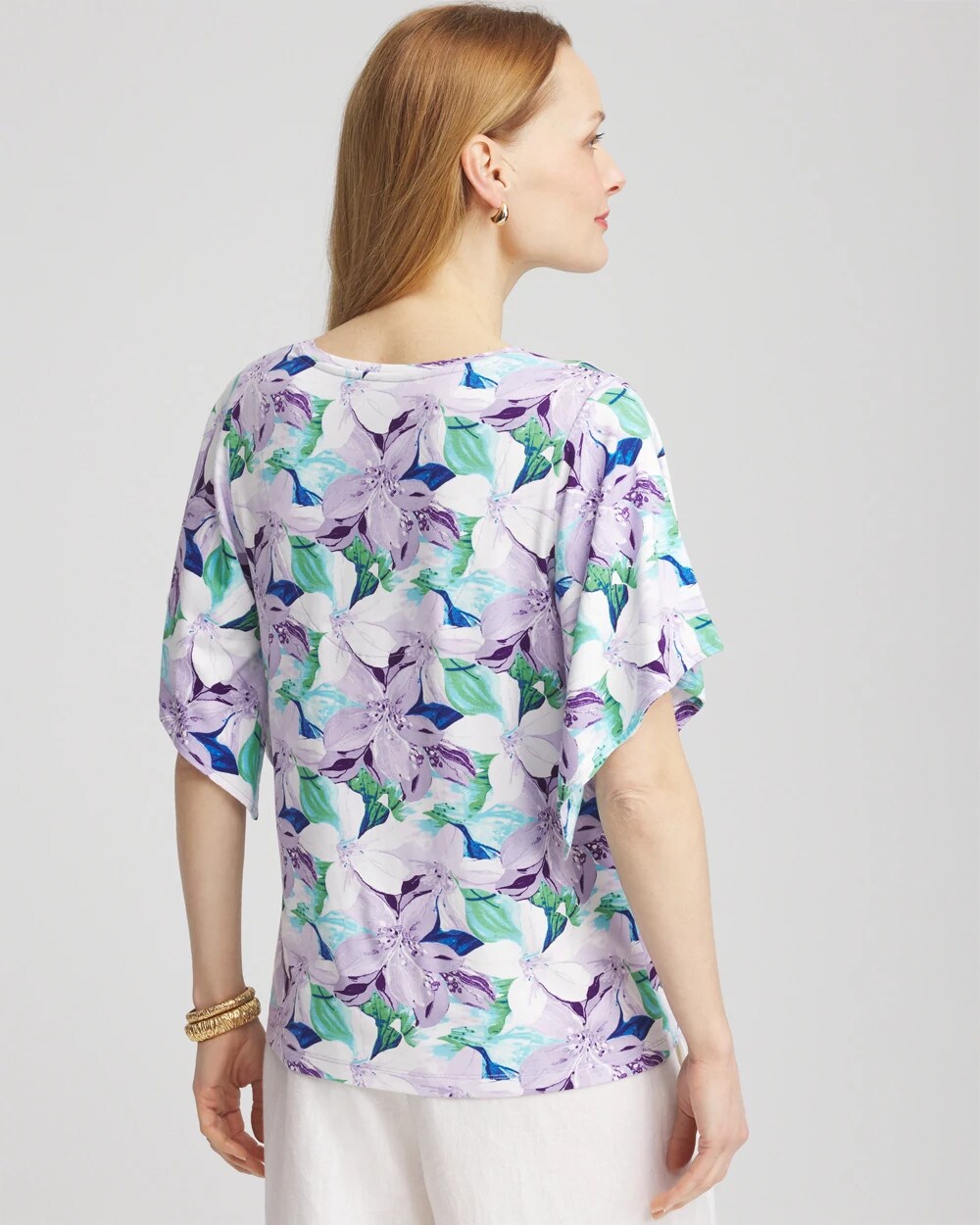 Touch of Cool Lily Handkerchief-Sleeve V-Neck Tee