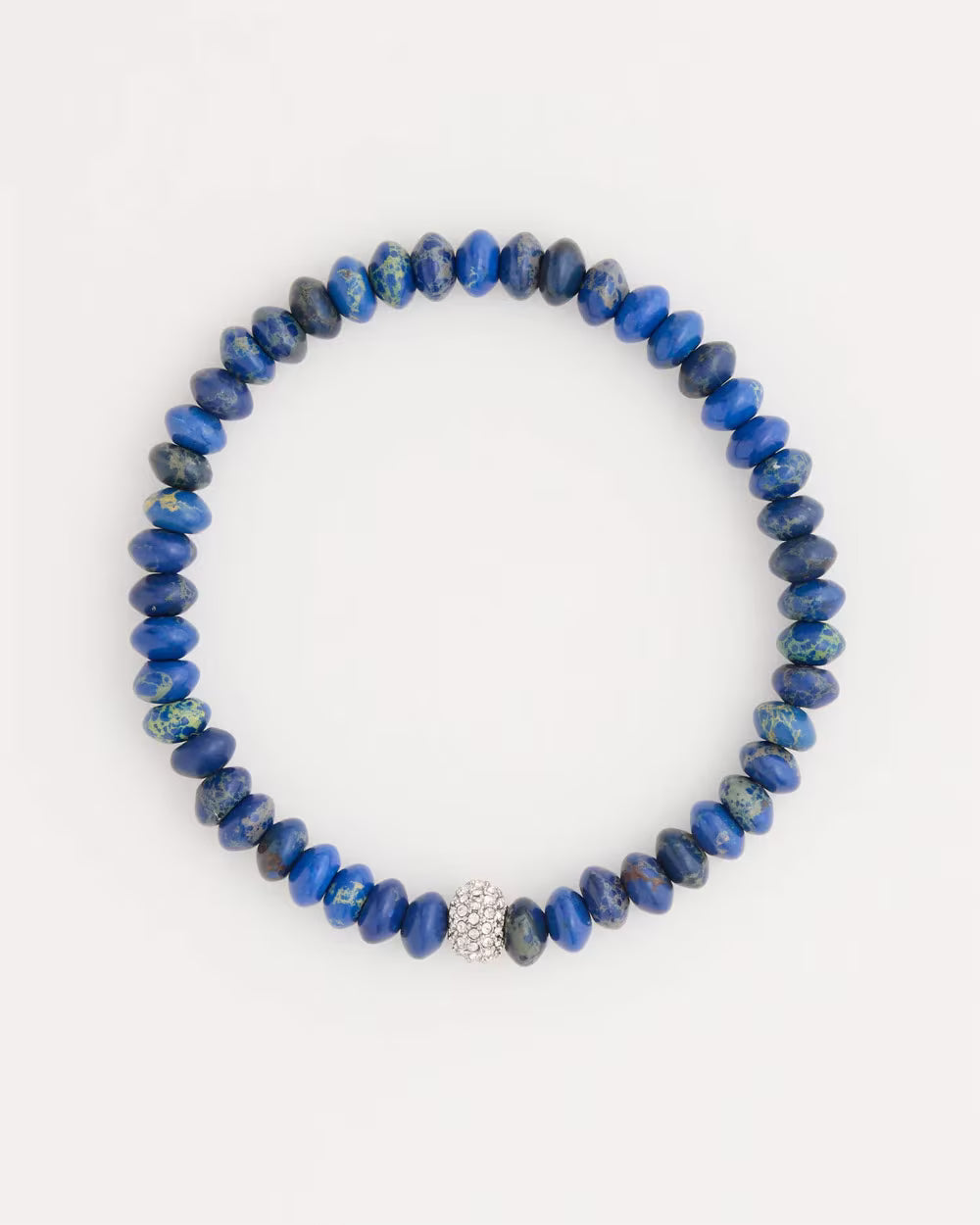 Blue Jade Stone Pave Stretch Bracelet