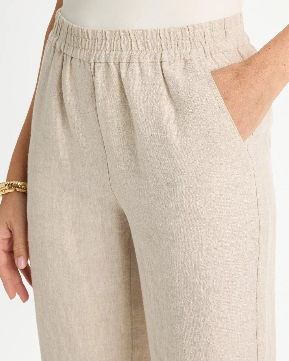 Linen Straight Tapered Ankle Pants