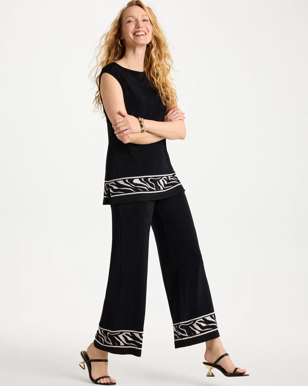 Travelers Abstract Zebra Cropped Pants