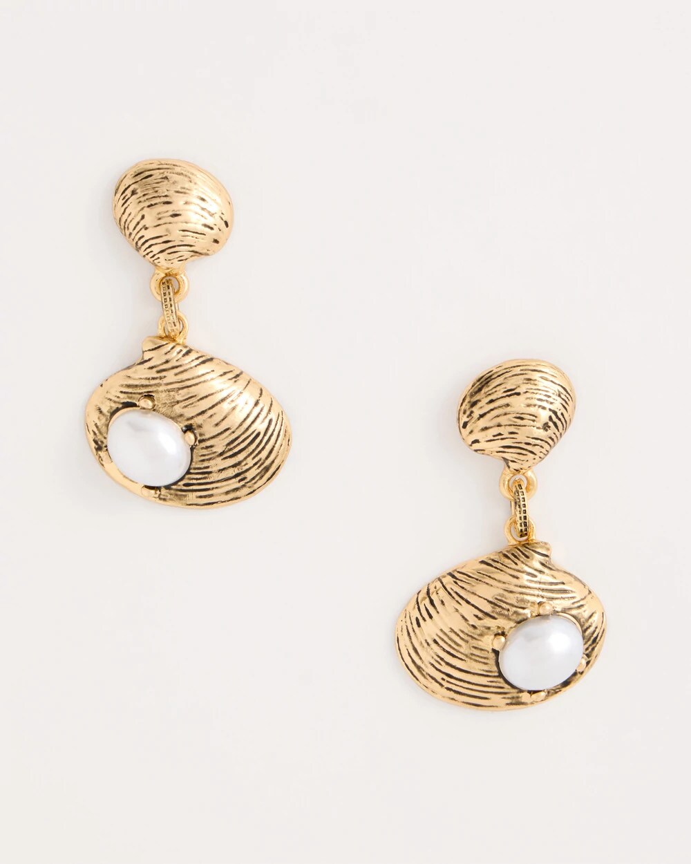 Golden Shell Drop Earrings