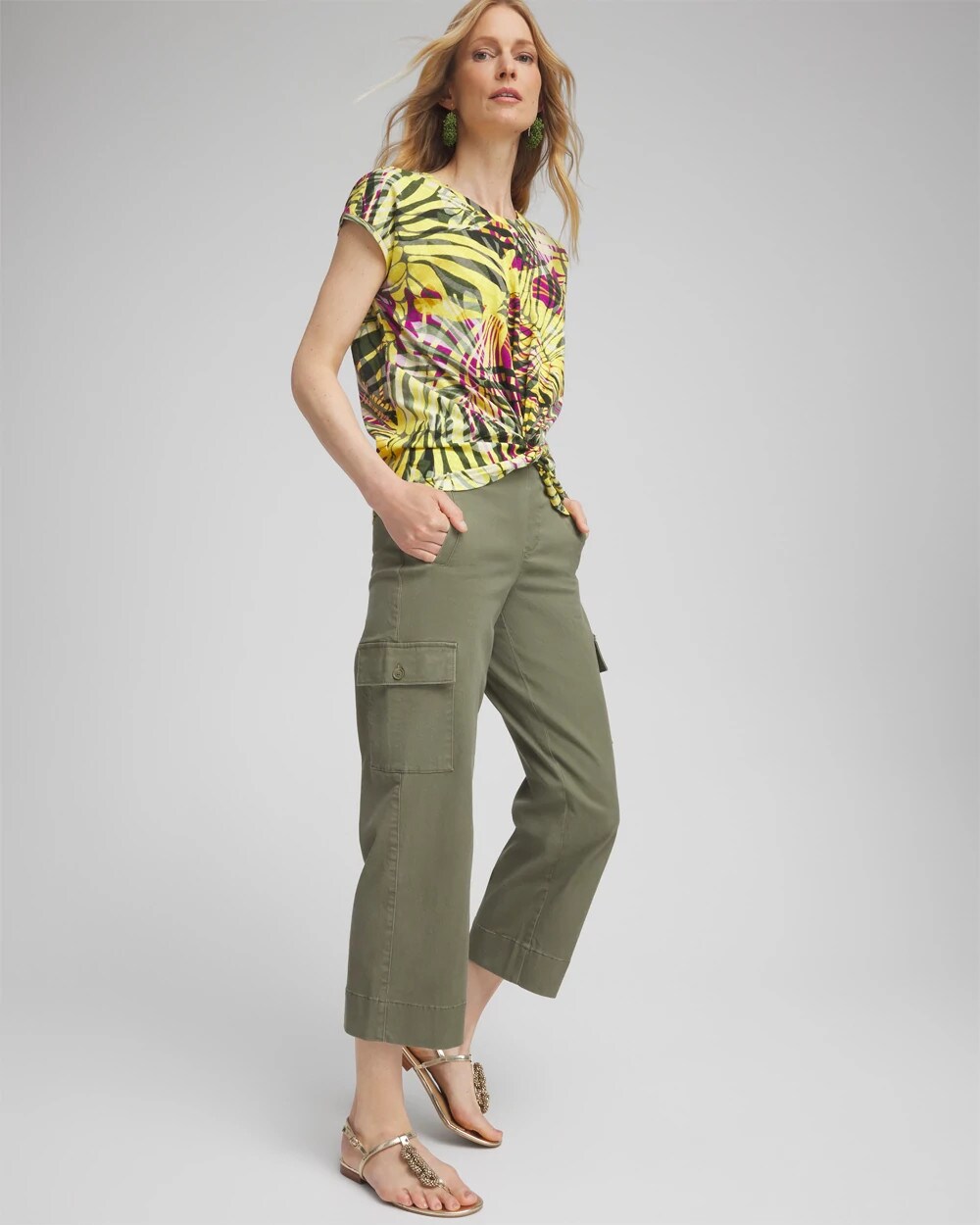 Cargo Straight Leg Cropped Pants