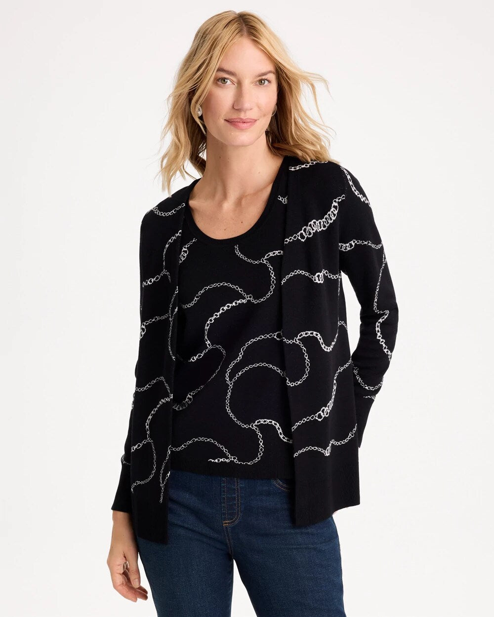 Ella Gilded Long-Sleeve Cardigan