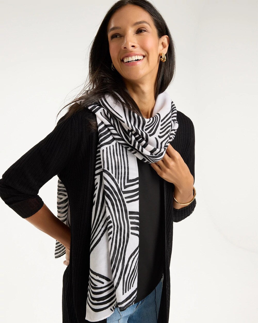 Geo Printed Oblong Scarf