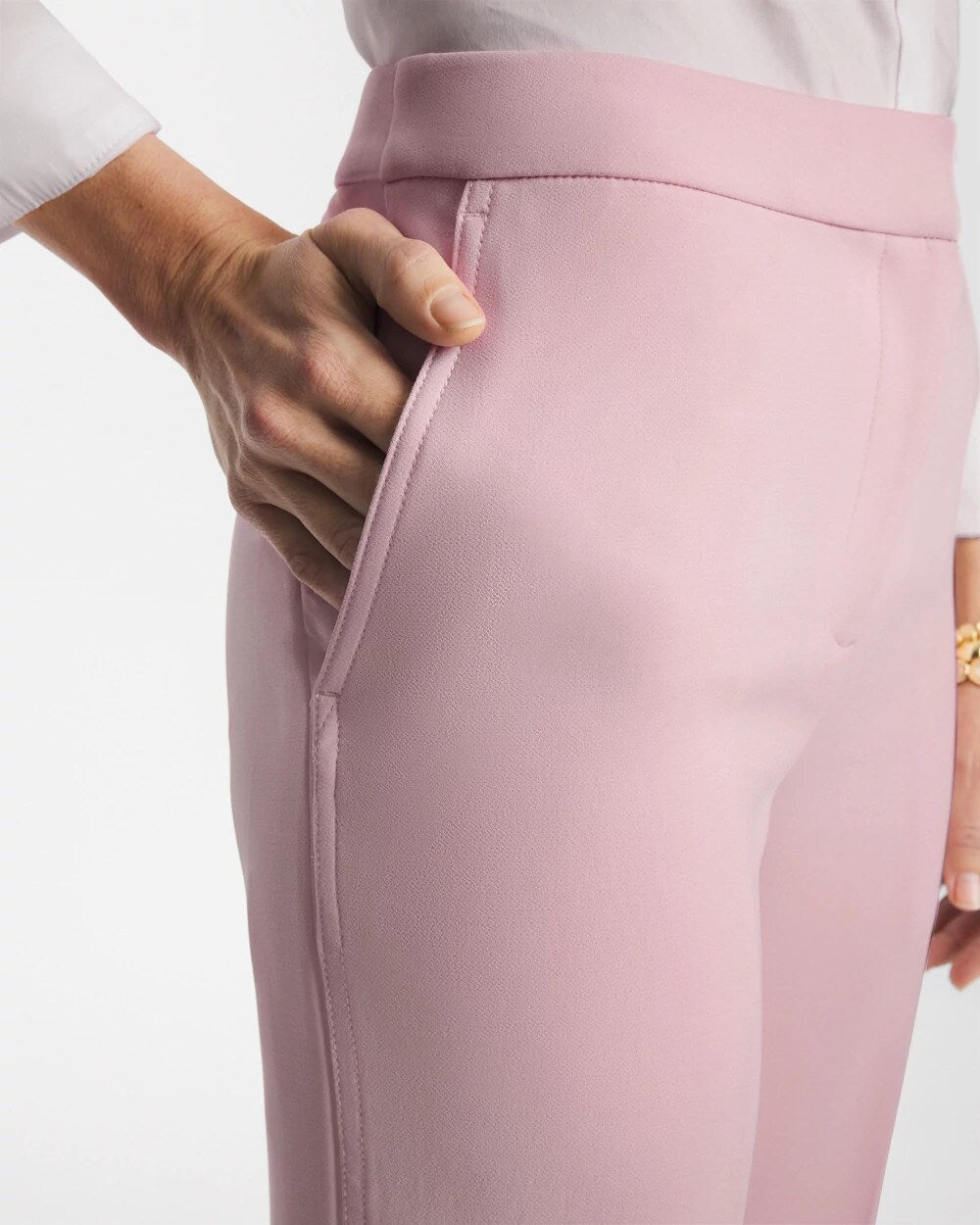 Textured Straight Tapered Ankle Pants