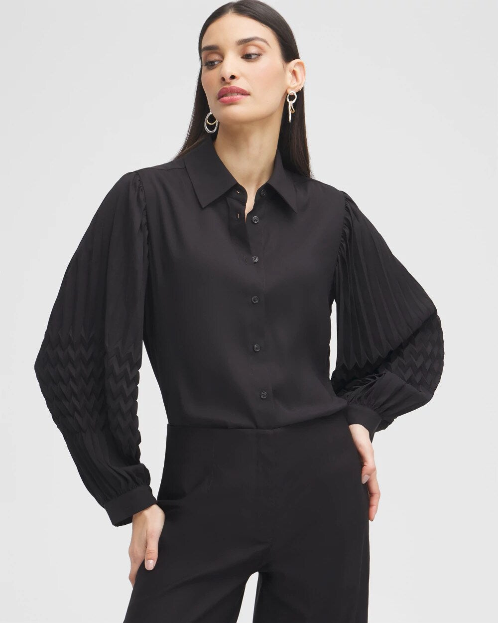 Black Label Pleated Blouse