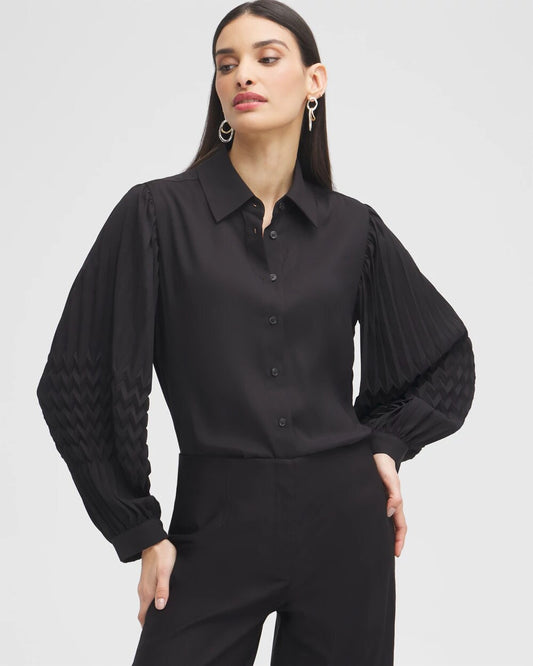 Black Label Pleated Blouse