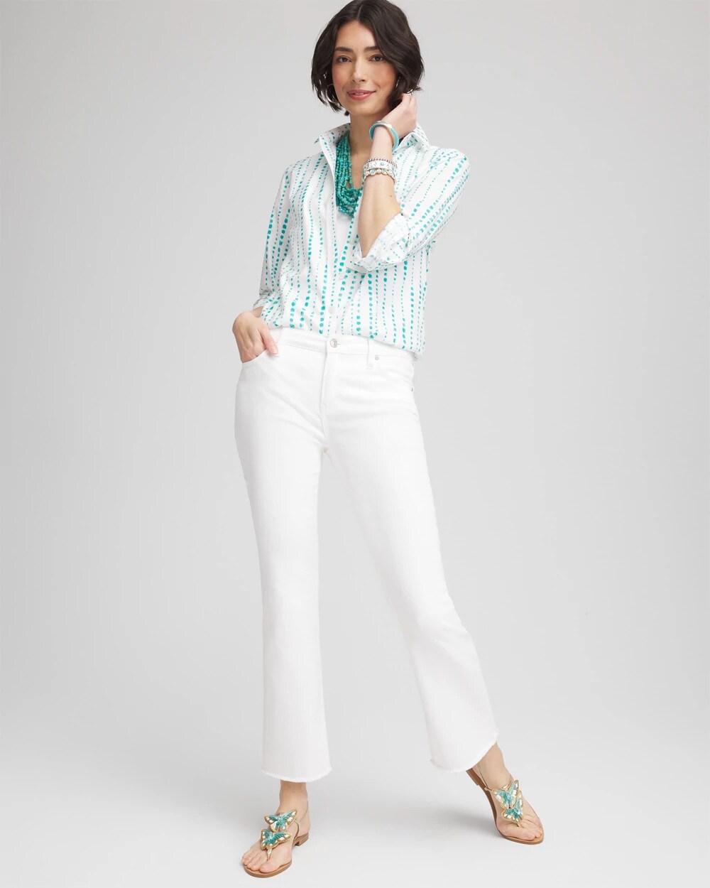 No Iron Sateen Bubble Print Shirt